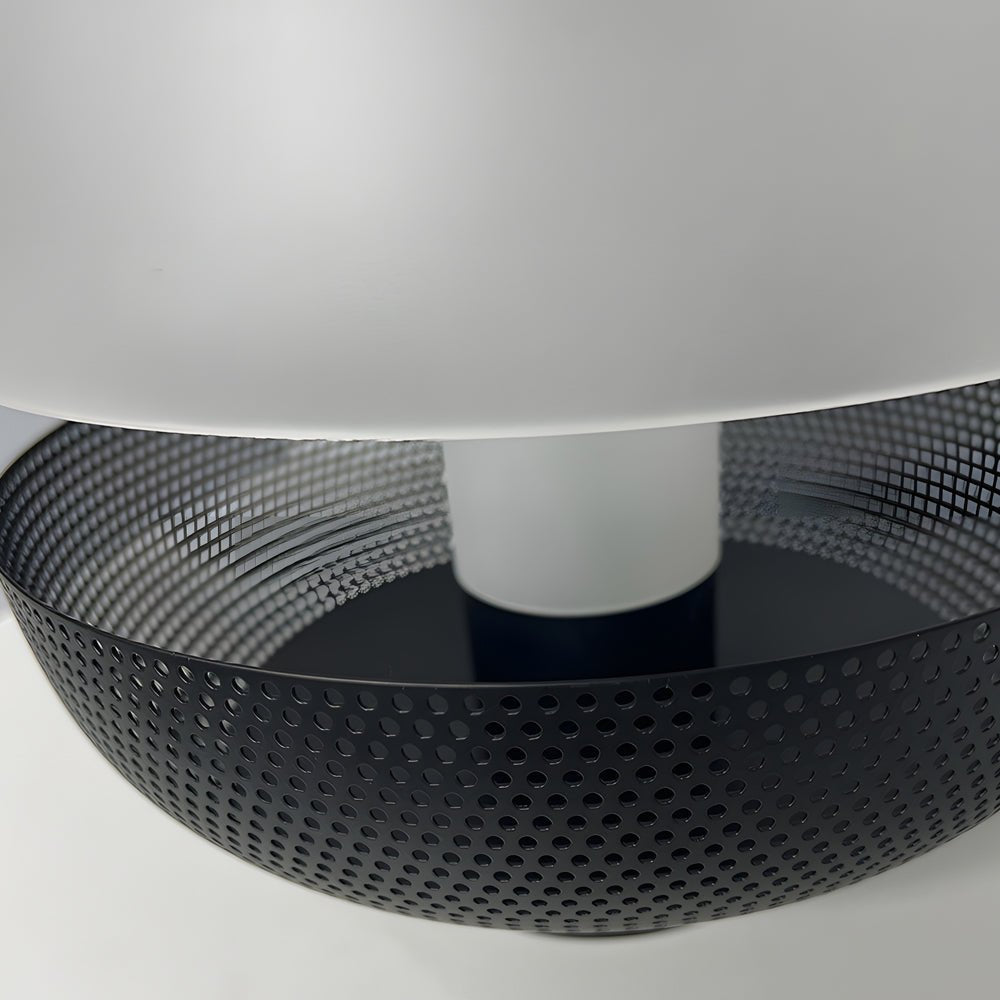 11-Inch LED Table Lamp with Mesh Metal Base and Frosted Glass Shade - Modern Home Lighting