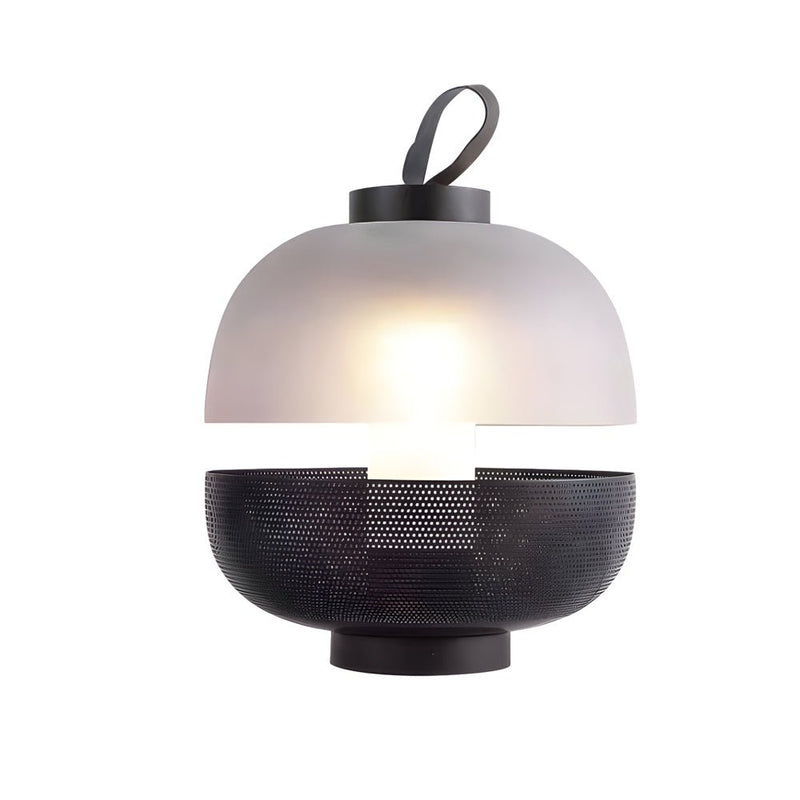 11-Inch LED Table Lamp with Mesh Metal Base and Frosted Glass Shade - Modern Home Lighting