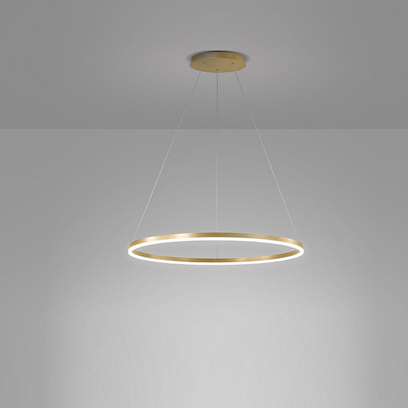 Modern Circle LED Chandelier Pendant Light - Stylish Hanging Lamp for Kitchen Island & Dining Room