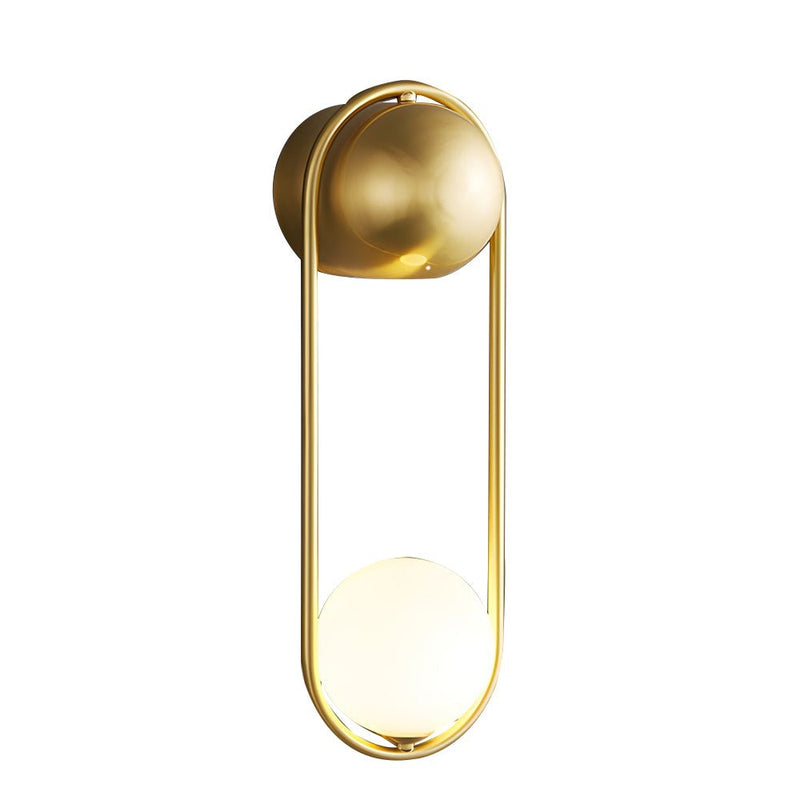Elegant Mila 1-Light Wall Sconce - Glass Globe Design in Gold & Black Finish | Modern Home Lighting