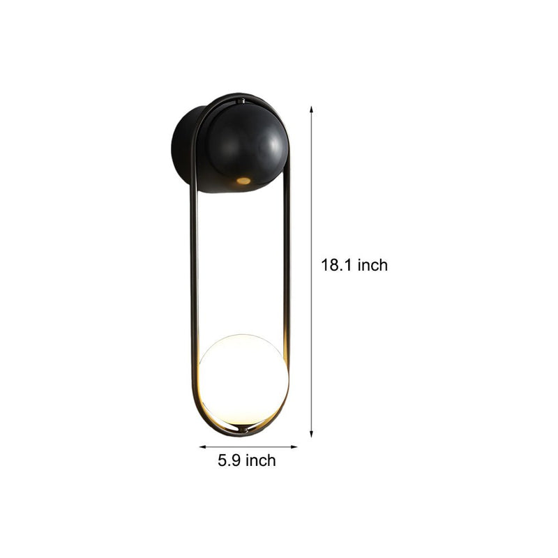 Elegant Mila 1-Light Wall Sconce - Glass Globe Design in Gold & Black Finish | Modern Home Lighting
