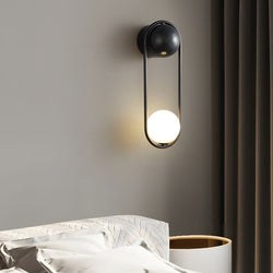 Elegant Mila 1-Light Wall Sconce - Glass Globe Design in Gold & Black Finish | Modern Home Lighting