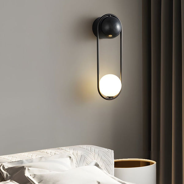 Elegant Mila 1-Light Wall Sconce - Glass Globe Design in Gold & Black Finish | Modern Home Lighting