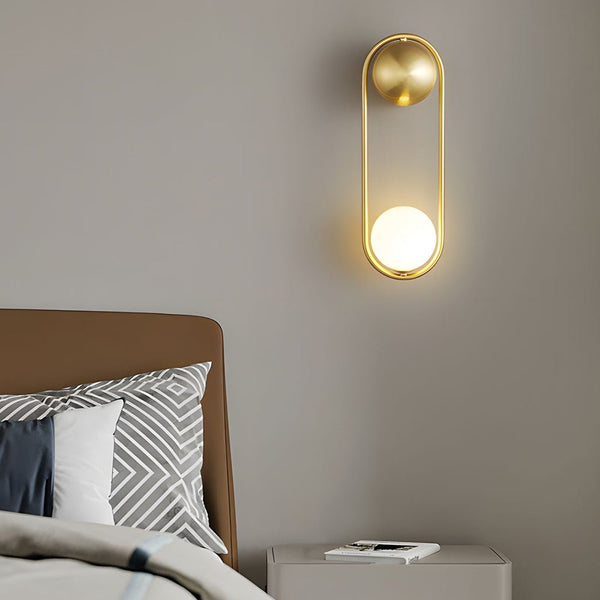 Elegant Mila 1-Light Wall Sconce - Glass Globe Design in Gold & Black Finish | Modern Home Lighting