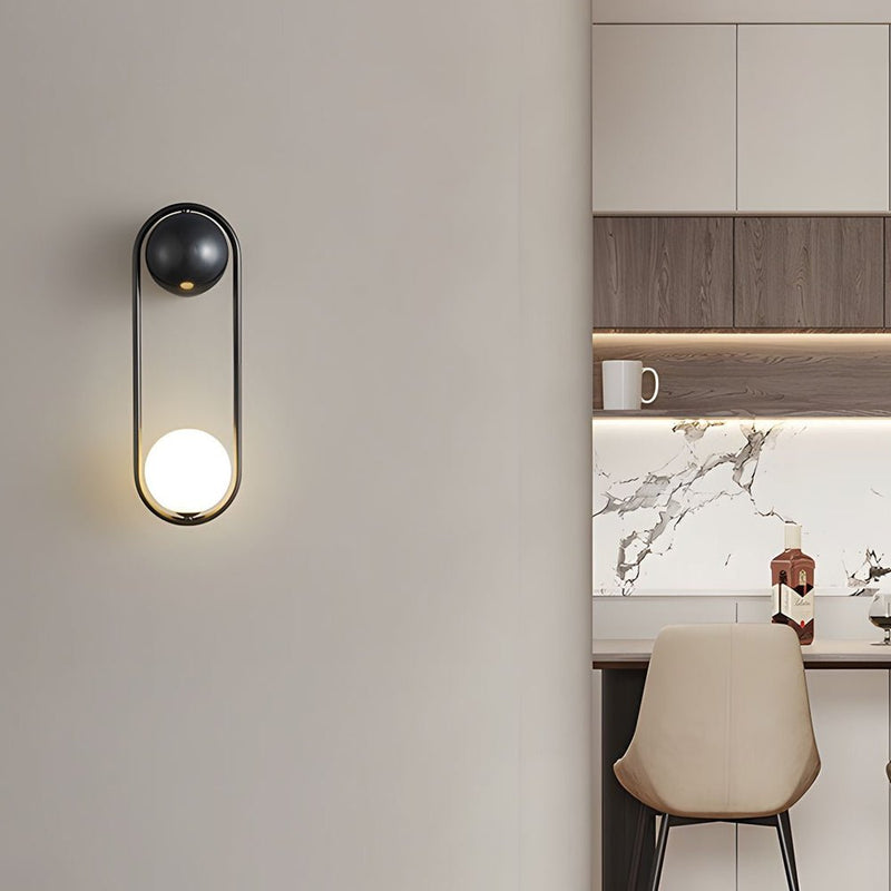 Elegant Mila 1-Light Wall Sconce - Glass Globe Design in Gold & Black Finish | Modern Home Lighting
