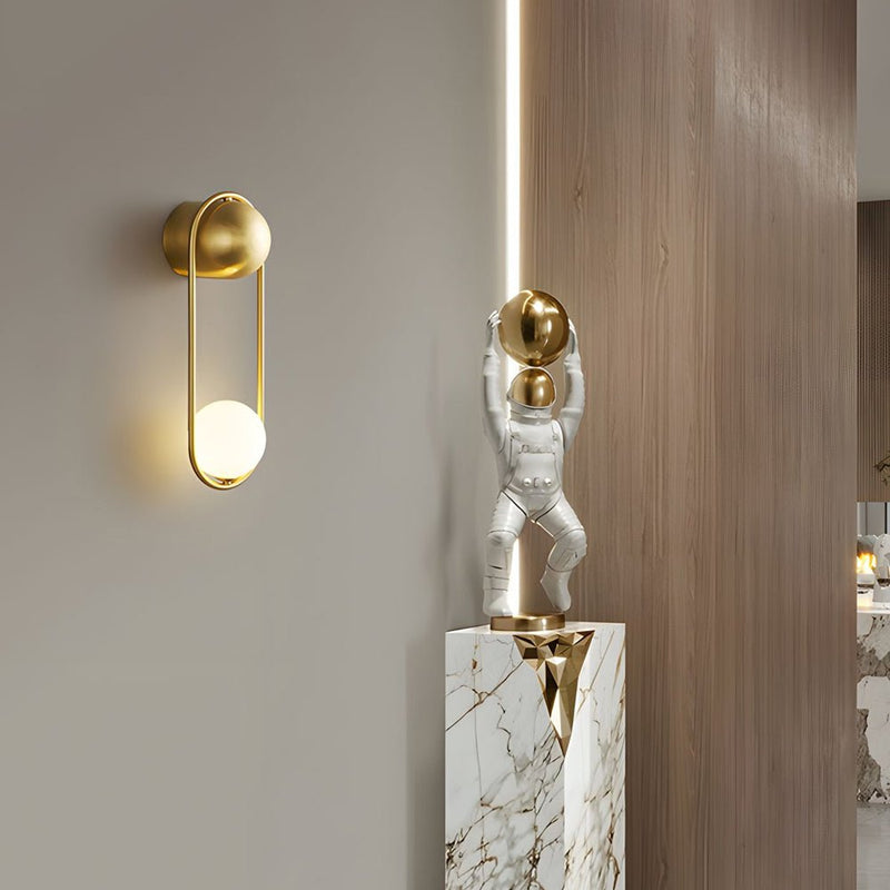 Elegant Mila 1-Light Wall Sconce - Glass Globe Design in Gold & Black Finish | Modern Home Lighting
