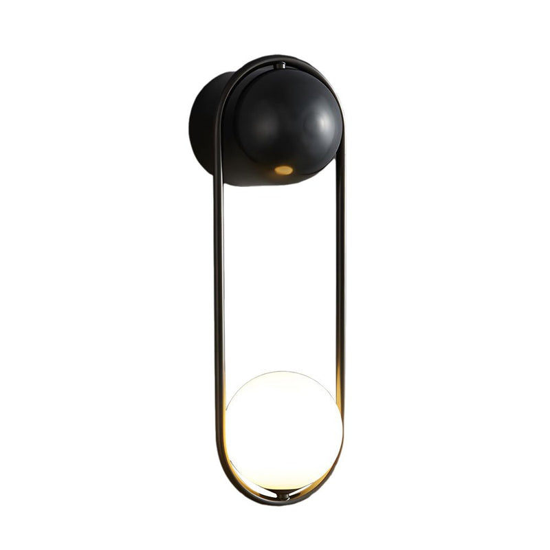 Elegant Mila 1-Light Wall Sconce - Glass Globe Design in Gold & Black Finish | Modern Home Lighting