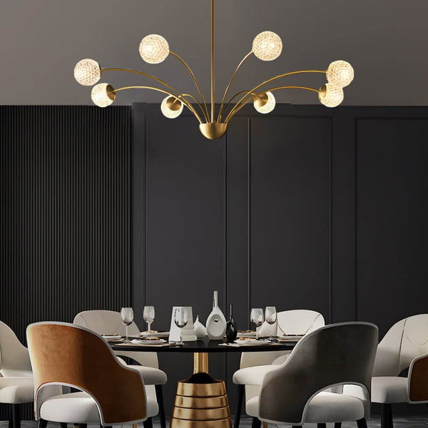 Elegant Millender 8-Head Crystal Ball Chandelier - Stunning Lighting Fixture for Home Decor