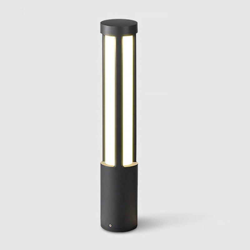 Modern Black Cylinder LED Outdoor Landscape Bollard Lights - Stylish & Energy-Efficient Illumination for Pathways & Gardens