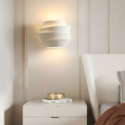 Modern Minimalist Half Cylinder Iron 2-Light Wall Sconce - White Finish for Elegant Lighting