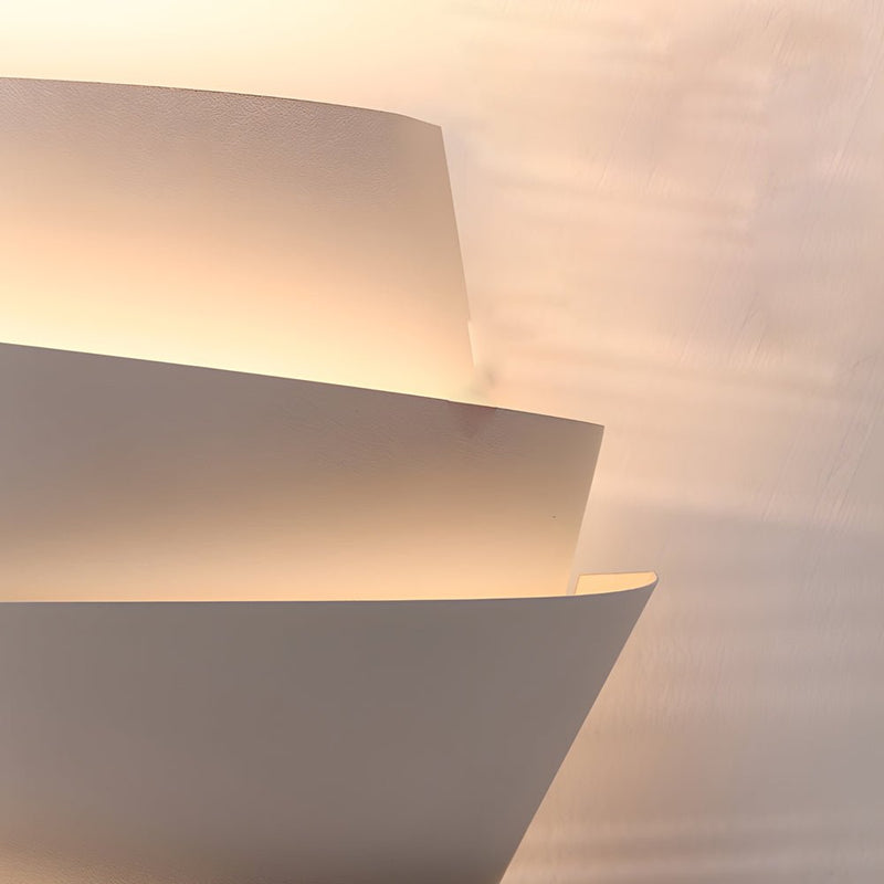 Modern Minimalist Half Cylinder Iron 2-Light Wall Sconce - White Finish for Elegant Lighting