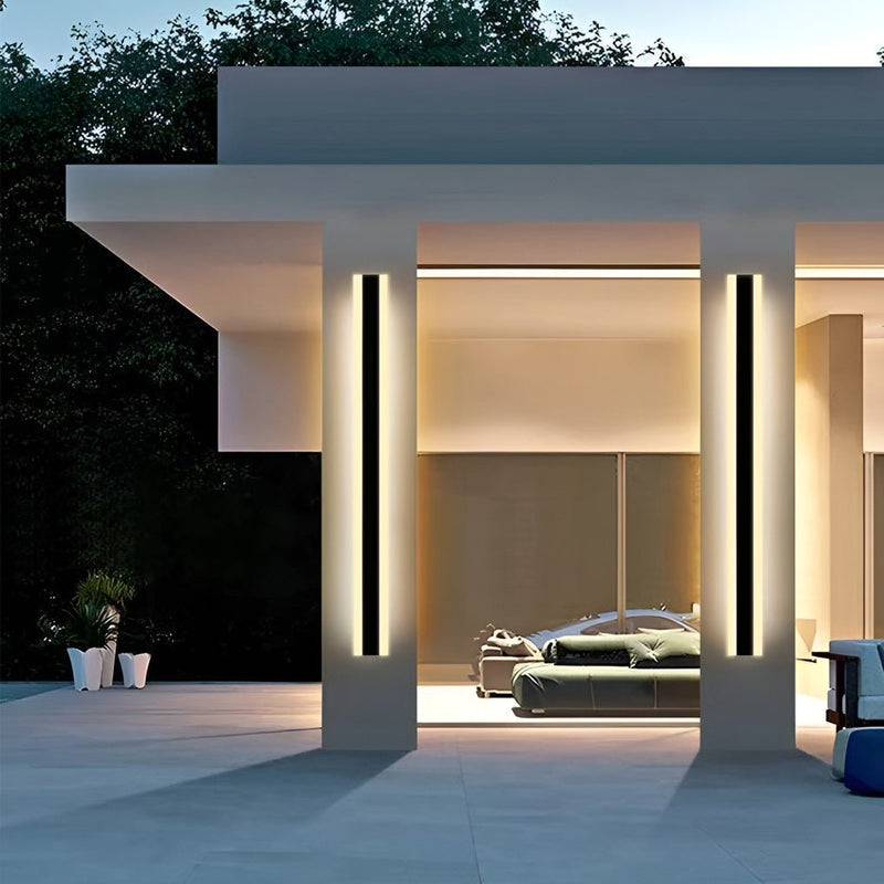Waterproof Linear LED Outdoor Wall Light - Minimalist Exterior Mount for Porch & Garden