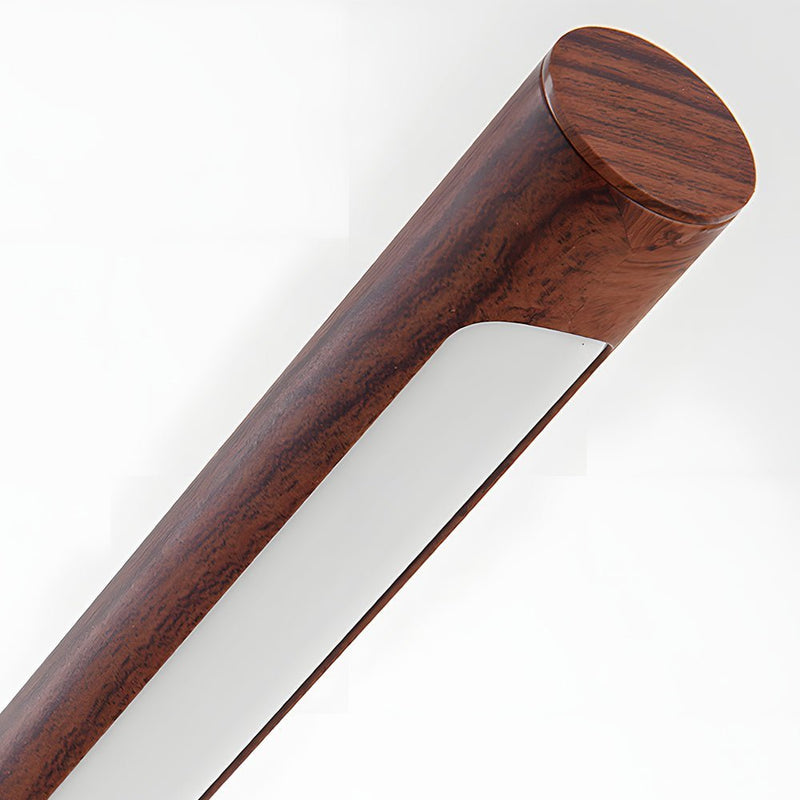 Modern Minimalist Linear Wood LED Desk Lamp with USB Charging Port & Dimmable Light Bar - Perfect for Home Office & Study
