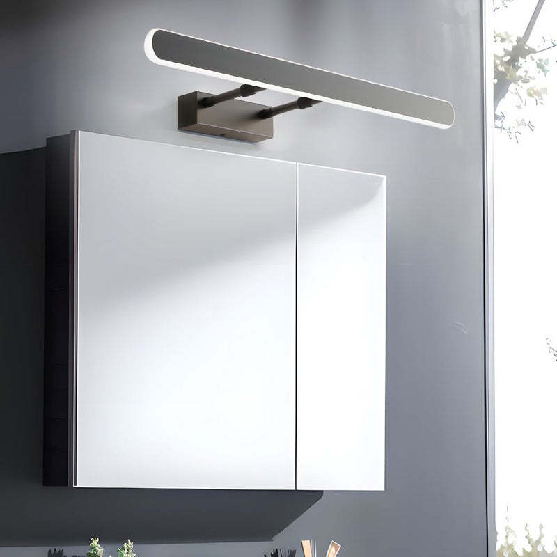 Sleek Matte Black LED Bathroom Vanity Light Bar with Acrylic Surround - Modern Minimalist Design