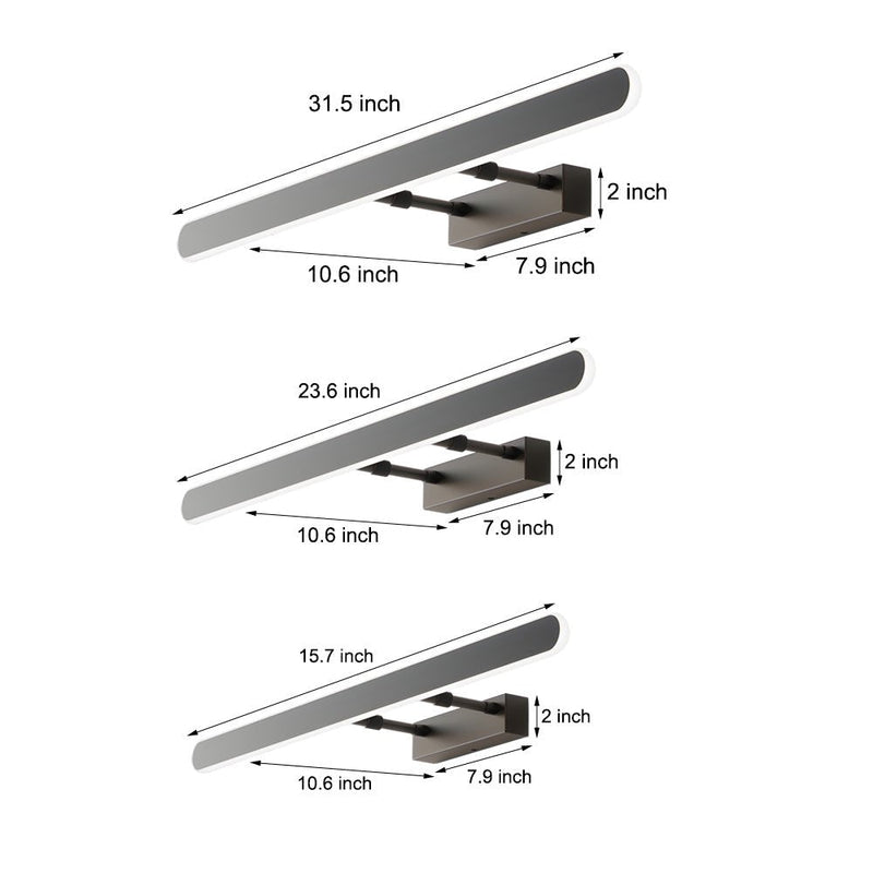Sleek Matte Black LED Bathroom Vanity Light Bar with Acrylic Surround - Modern Minimalist Design