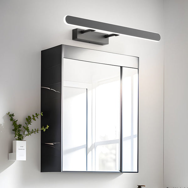 Sleek Matte Black LED Bathroom Vanity Light Bar with Acrylic Surround - Modern Minimalist Design