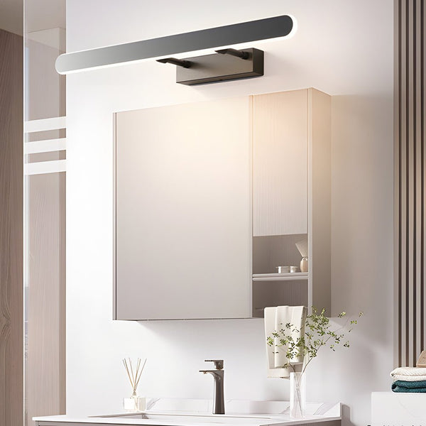 Sleek Matte Black LED Bathroom Vanity Light Bar with Acrylic Surround - Modern Minimalist Design