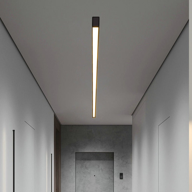 Modern Minimalist LED Ceiling Light with Remote Control - Stepless Dimming, Sleek Strip Design