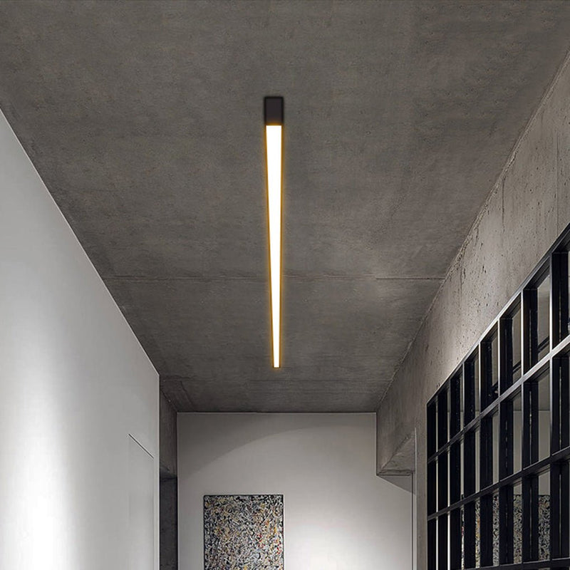 Modern Minimalist LED Ceiling Light with Remote Control - Stepless Dimming, Sleek Strip Design