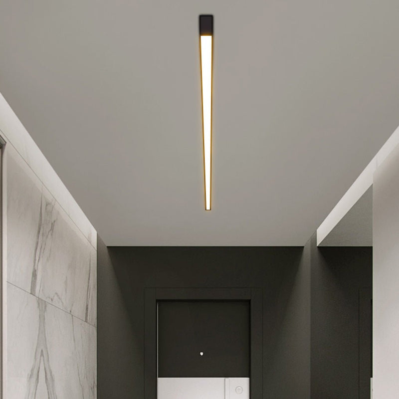 Modern Minimalist LED Ceiling Light with Remote Control - Stepless Dimming, Sleek Strip Design