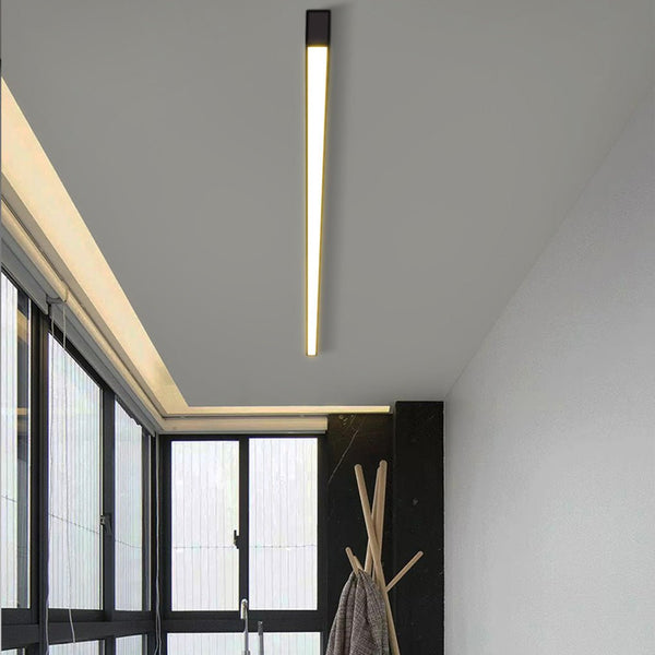 Modern Minimalist LED Ceiling Light with Remote Control - Stepless Dimming, Sleek Strip Design