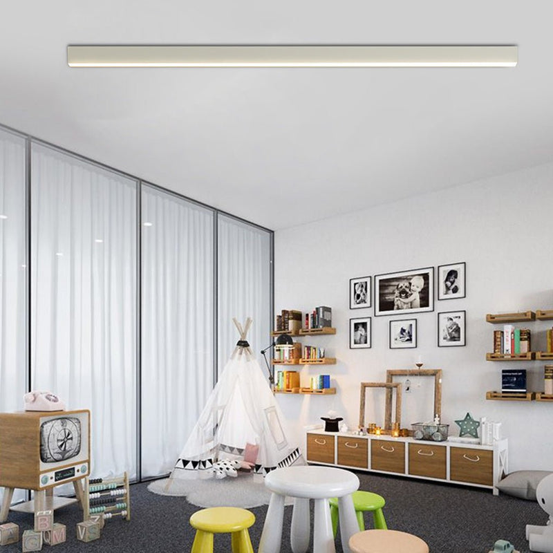 Modern Minimalist LED Ceiling Light with Remote Control - Stepless Dimming, Sleek Strip Design