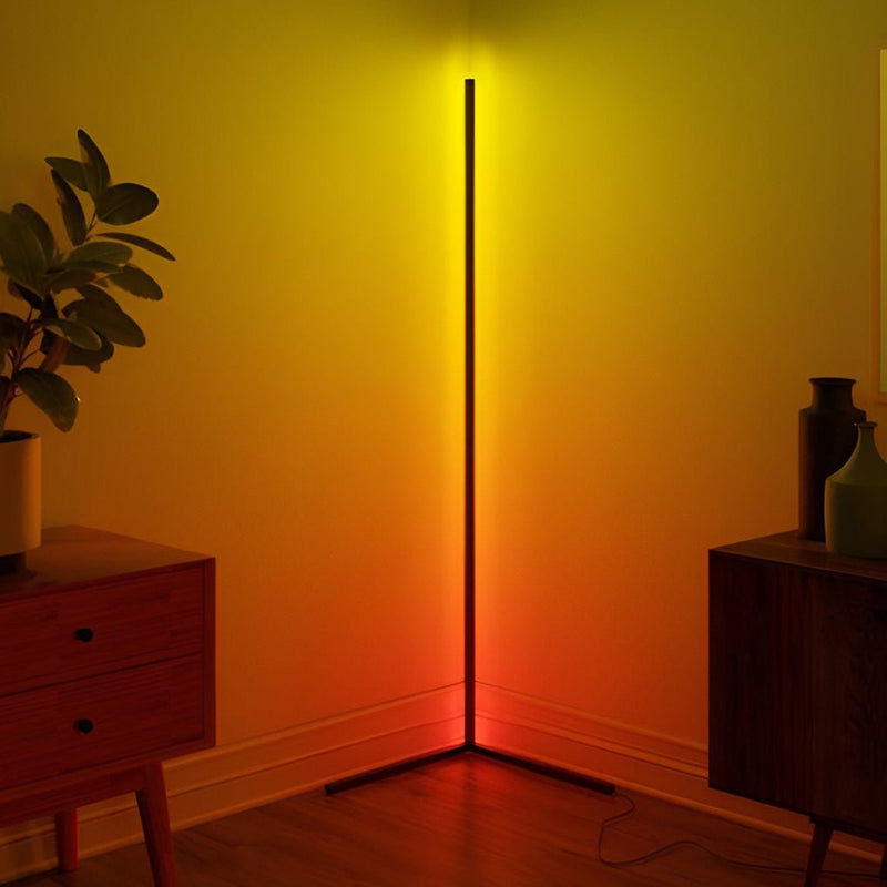 RGB Dimmable LED Corner Floor Lamp with Remote Control - Modern Adjustable Lighting for Home Decor
