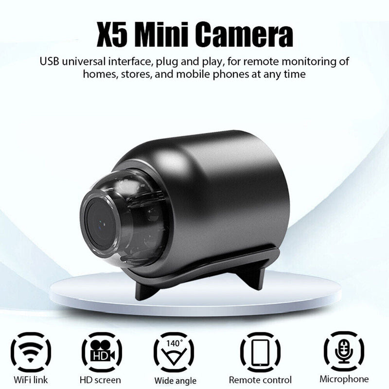 Compact WiFi Security Camera with Night Vision - HD Surveillance for Home & Office