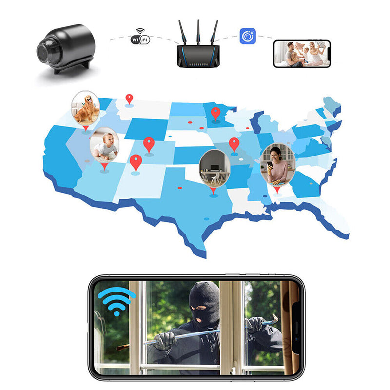 Compact WiFi Security Camera with Night Vision - HD Surveillance for Home & Office