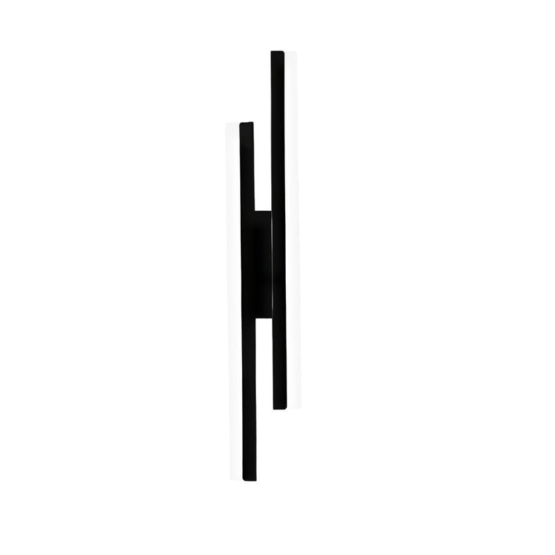Modern 2-Light Linear LED Wall Sconce - Black & Gold Finish with 3-Step Dimming Feature