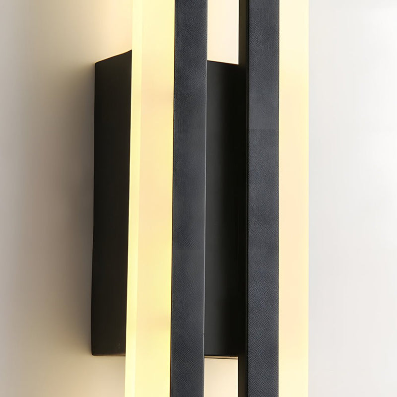 Modern 2-Light Linear LED Wall Sconce - Black & Gold Finish with 3-Step Dimming Feature