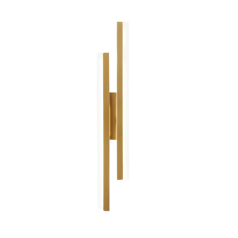 Modern 2-Light Linear LED Wall Sconce - Black & Gold Finish with 3-Step Dimming Feature