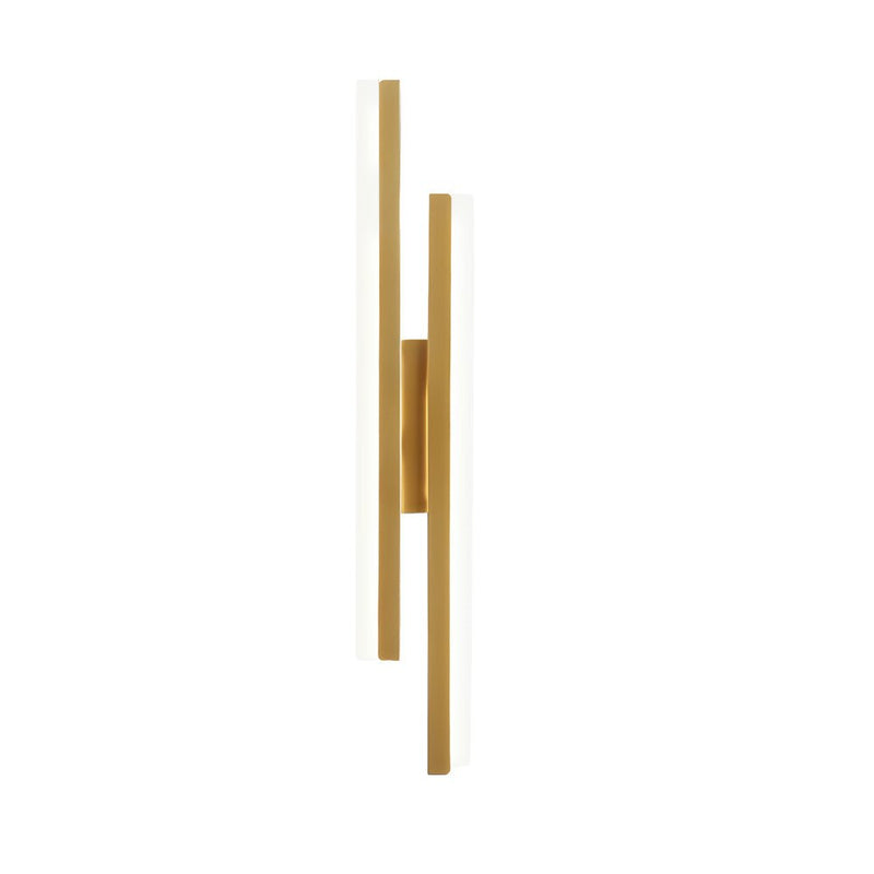 Modern 2-Light Linear LED Wall Sconce - Black & Gold Finish with 3-Step Dimming Feature