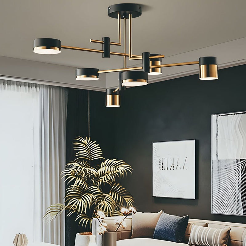 Modern 4/6/8-Light Dimmable LED Sputnik Chandelier - Stylish Mid-Century Design for Living Room, Dining Room, and Entryway