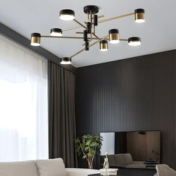 Modern 4/6/8-Light Dimmable LED Sputnik Chandelier - Stylish Mid-Century Design for Living Room, Dining Room, and Entryway