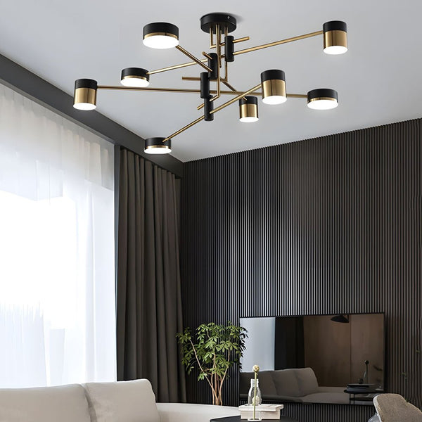 Modern 4/6/8-Light Dimmable LED Sputnik Chandelier - Stylish Mid-Century Design for Living Room, Dining Room, and Entryway