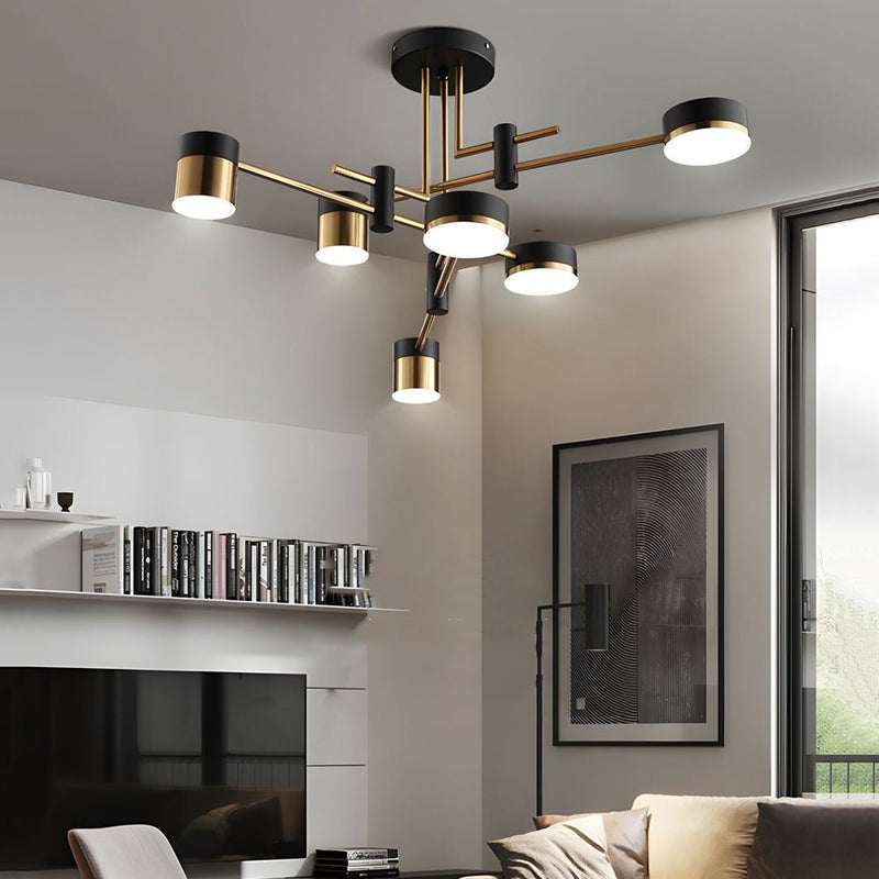 Modern 4/6/8-Light Dimmable LED Sputnik Chandelier - Stylish Mid-Century Design for Living Room, Dining Room, and Entryway