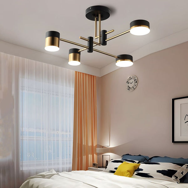 Modern 4/6/8-Light Dimmable LED Sputnik Chandelier - Stylish Mid-Century Design for Living Room, Dining Room, and Entryway