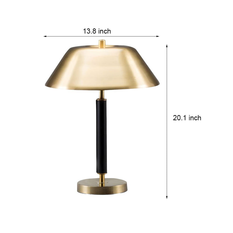 Stylish Modern Black Metal and Brass Table Lamp for Living Room Décor – Elegant Lighting Fixture