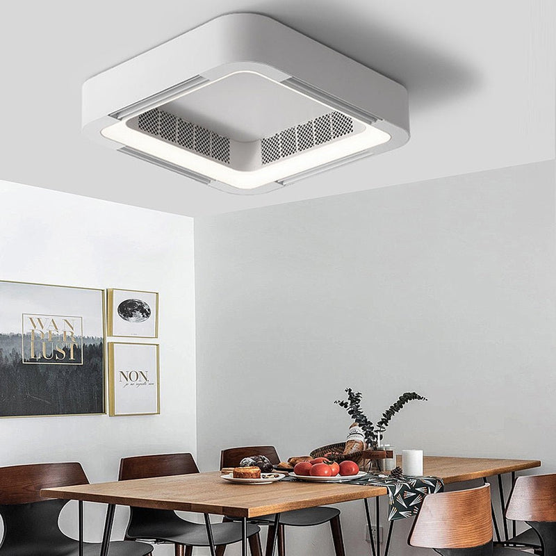 Modern Bladeless Ceiling Fan with Chandelier LED Lights - Energy-Efficient Inverter Design