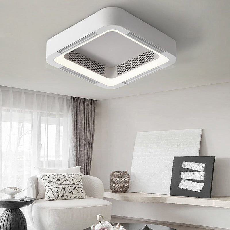 Modern Bladeless Ceiling Fan with Chandelier LED Lights - Energy-Efficient Inverter Design