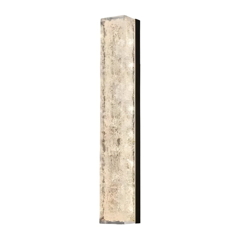 Modern Brass 1-Light LED Wall Sconce - Rectangle Design with Ice Resin Shade - Stylish Indoor Lighting Fixture