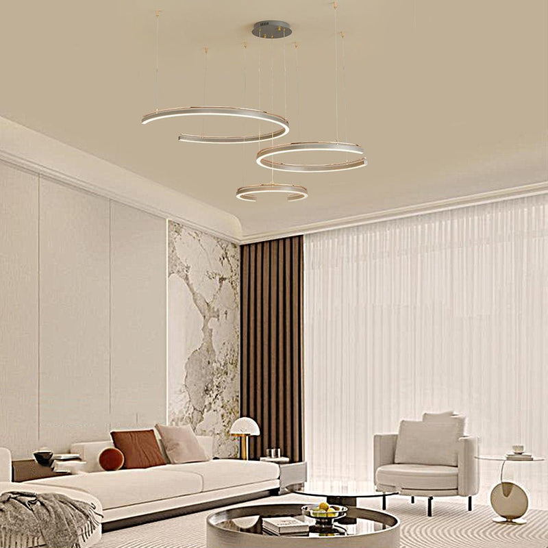 Modern C-Shape Suspension Ceiling Lamp - 2/3-Light Circular Design for Stylish Home Lighting