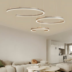 Modern C-Shape Suspension Ceiling Lamp - 2/3-Light Circular Design for Stylish Home Lighting