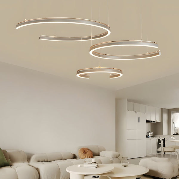 Modern C-Shape Suspension Ceiling Lamp - 2/3-Light Circular Design for Stylish Home Lighting