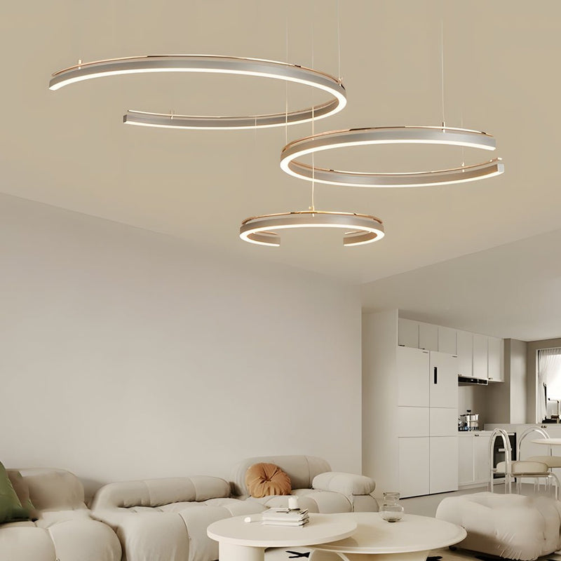 Modern C-Shape Suspension Ceiling Lamp - 2/3-Light Circular Design for Stylish Home Lighting
