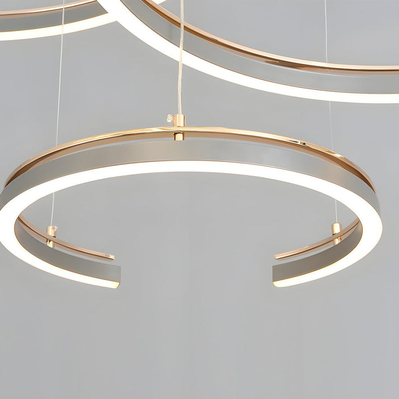 Modern C-Shape Suspension Ceiling Lamp - 2/3-Light Circular Design for Stylish Home Lighting