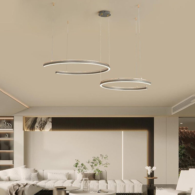 Modern C-Shape Suspension Ceiling Lamp - 2/3-Light Circular Design for Stylish Home Lighting