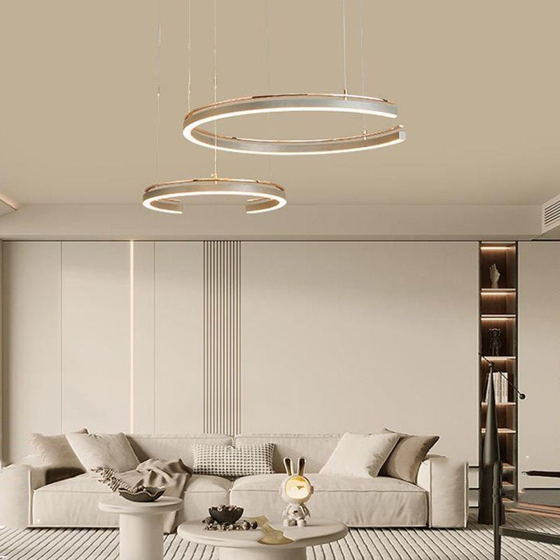 Modern C-Shape Suspension Ceiling Lamp - 2/3-Light Circular Design for Stylish Home Lighting