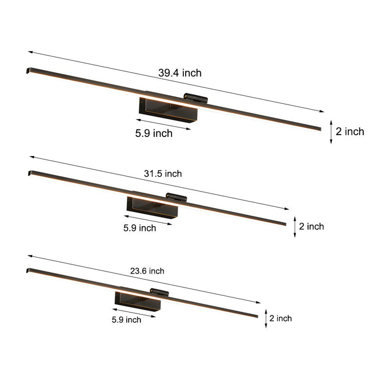Modern Adjustable Copper LED Bathroom Vanity Light - Rotatable Rod & Linear Acrylic Shade